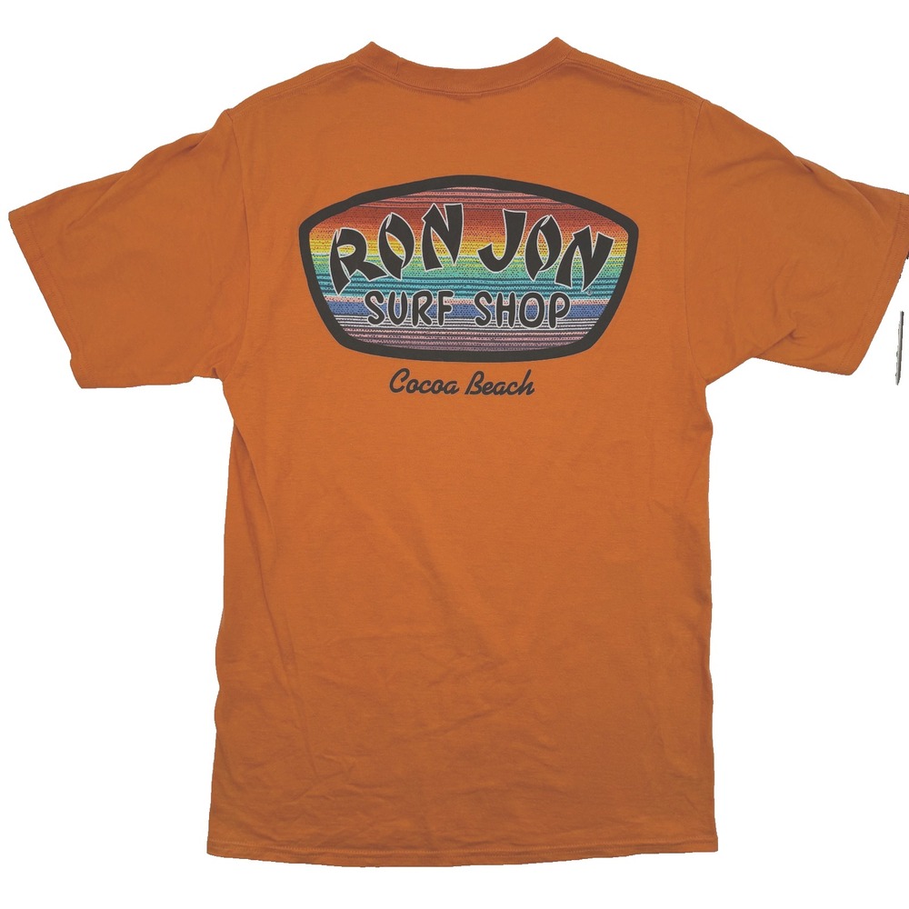 Brand New Ron Jon T-Shirt Men's Orange Small Cotton Surf Shop Graphic